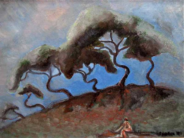 1944 : Diane au bain   (43,2 x 58,4 cm : Huile sur masonite)