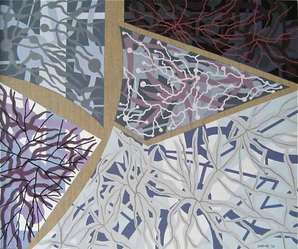 1976 : Jardin de mer   (55 x 46 cm / 10 figure : Acrylique sur toile de lin)