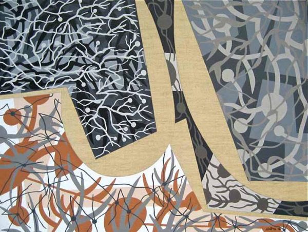 1976 : Terre de mouvance   (50,5 x 66 cm : Acrylique sur toile de lin)