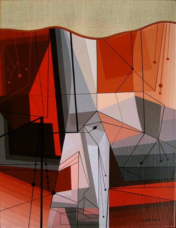 1981 : L'élan des astres   (35 x 27 cm /5 figure : Acrylique sur toile de lin)