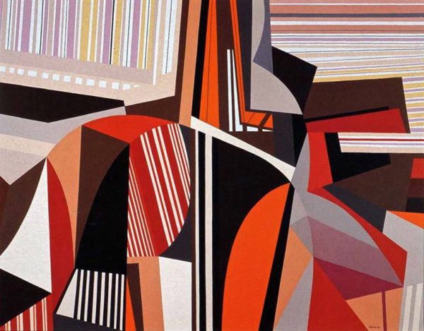 1983 : Dans l'entre-clavier   (89 x 115 cm : acrylique sur toile de lin collée sur masonite)
