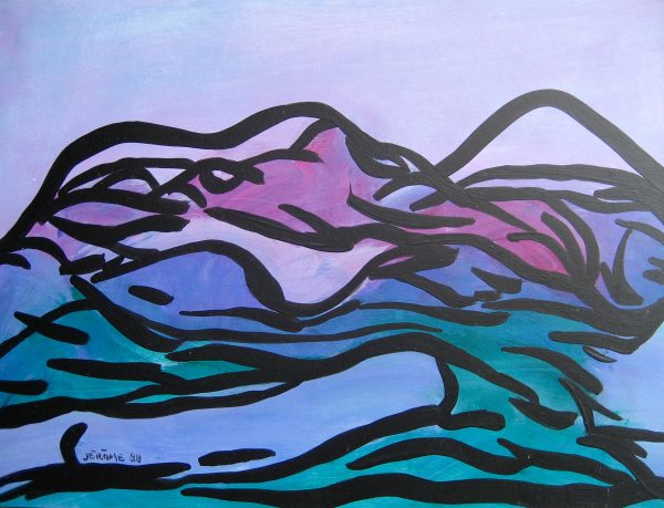 1988 : La mer bleue IV  (23,2 x 30,5 cm : Acrylique sur carton)