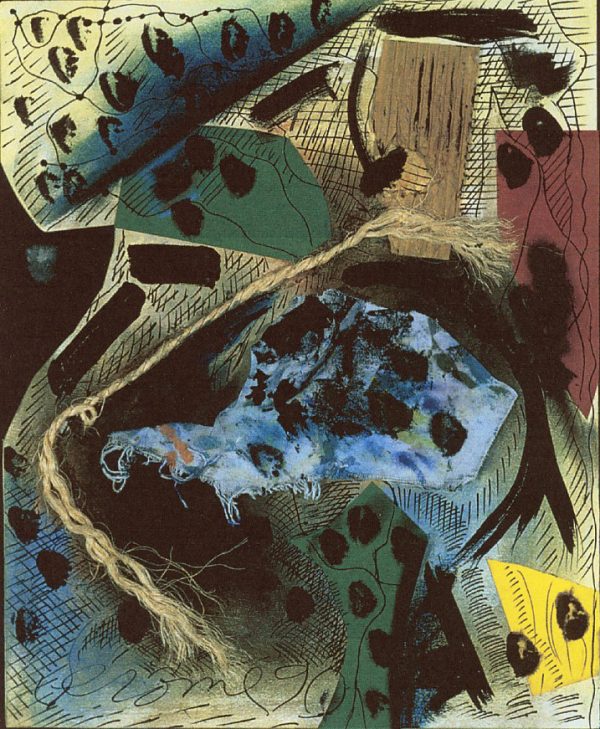 1990 : Objets et ombre de magie 6   (40,6 x 33,6 cm : Collage mixte)