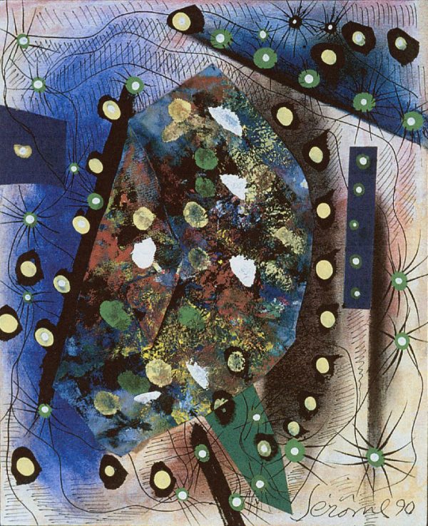 1990 : Objets et ombre de magie 7   (40,6 x 33,6 cm : Collage mixte)