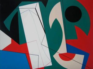 1995 : Village des monts    (50,8 x 76,2 cm : Acrylique sur toile de coton)