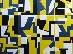 1995 : Circonstance (12 toiles de 30,5 x 25,4 cm / total 91,4 x 101,6 cm : Acrylique sur toile de coton) 1995 : Circonstance (12 toiles de 30,5 x 25,4 cm / total 91,4 x 101,6 cm : Acrylique sur toile de coton)