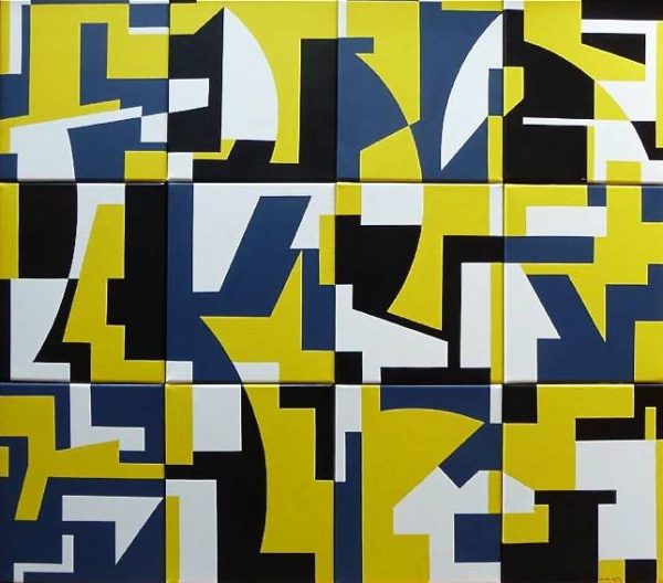 1995 : Circonstance   (12 toiles de 30,5 x 25,4 cm / total 91,4 x 101,6 cm : Acrylique sur toile de coton)