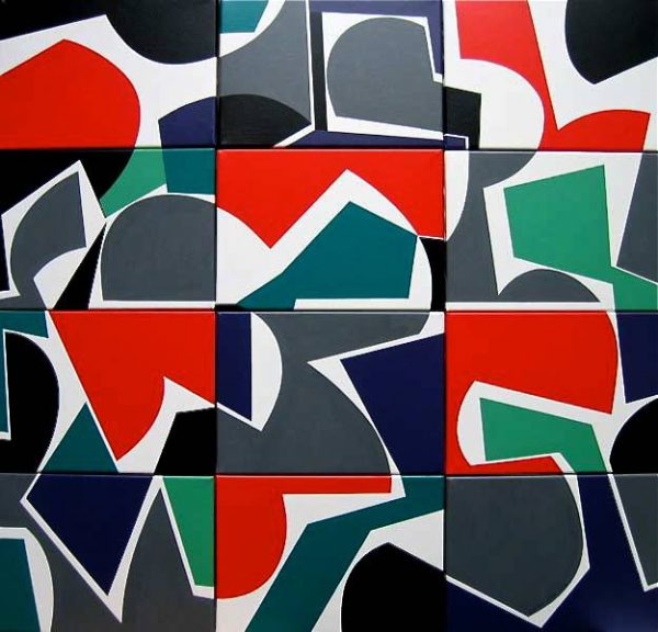 1996 : Célébration   ( 12 toiles de 25,4 x 35,6 cm / Total 101,6 x 91,4 cm : Acrylique sur toile de coton)