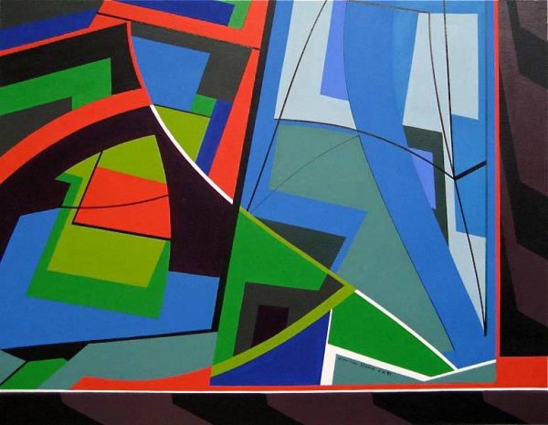 1997 : Courant d'eau   (35,6 x 45,7 cm : Acrylique sur carton)