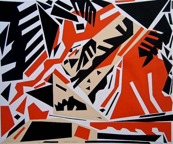 2000 : Champ de course (50,8 x 61 cm : Découpage collage)