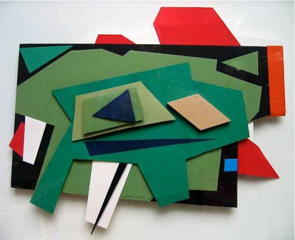 2001 : Scène aérienne-quatre   (46,9 x 57,1 cm : Carton collage relief)