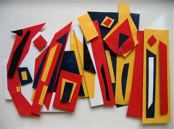 2001 : Scène aérienne-sept   (48,3 x 68,6 cm : Carton collage relief)