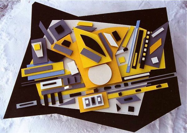 2001 : Le pays des fleurs jaunes (121,9 x 152,4 cm : Grand relief en bois)