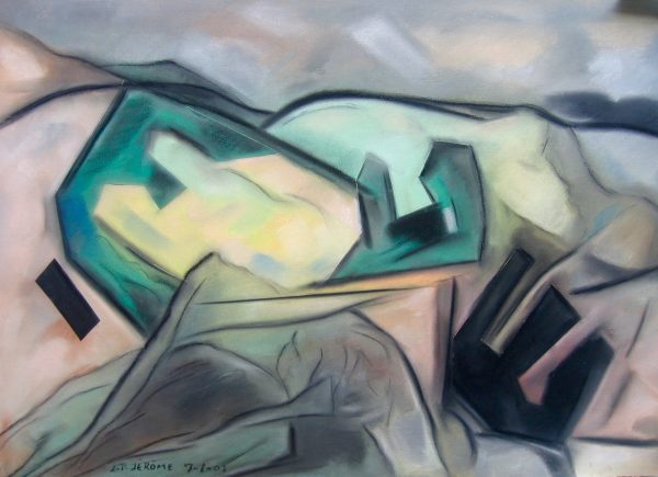 2002 : Vallon pastoral   (55, 9 x 75,6 cm : Dessin pastel sur papier)