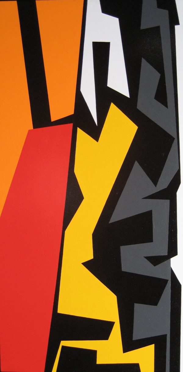 2002 : Les murs-neuf (101,6 x 50,8 cm : Acrylique sur toile de coton)