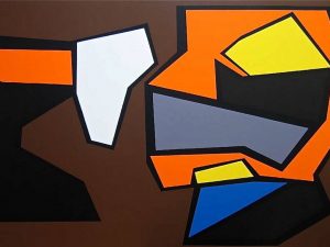 2004 : L'espace joue dans l'air vif   (91,4 x 152,4 cm : Acrylique sur toile de coton)