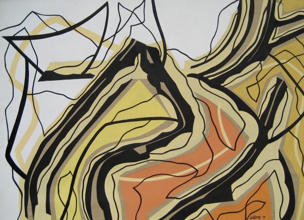 1971 : Soleil du midi (73 x 100 cm / 50 marine : Acrylique sur toile de lin)