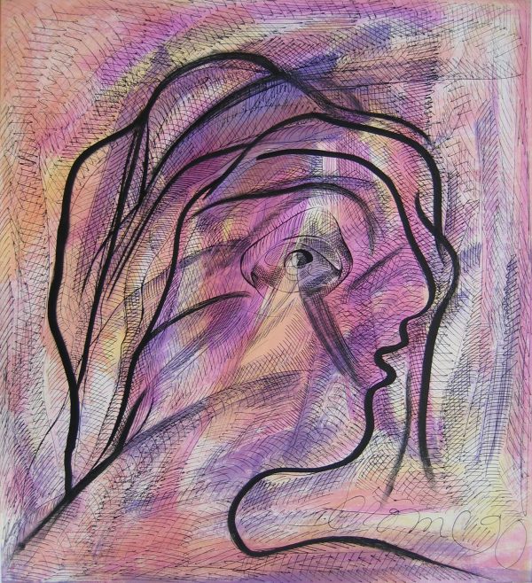 1990 : Sans titre   (59,3 x 53,3 cm : Dessin à l'encre de Chine sur carton)