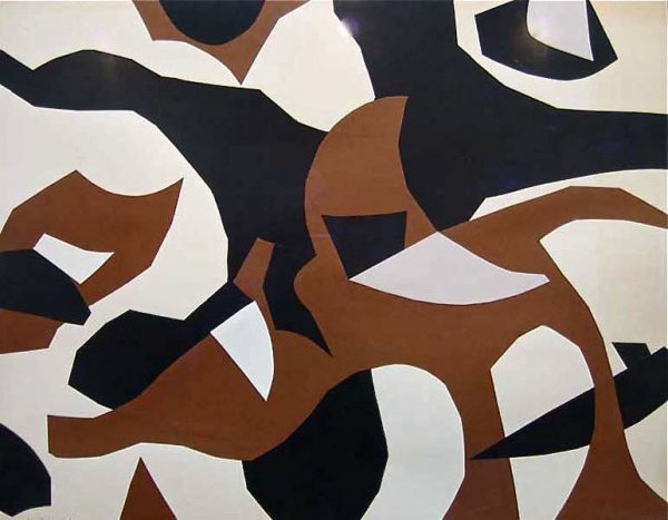 1972 : Les masques de soie - 3   (55,9 x 71,1 cm : Découpage collage)