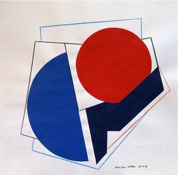 1996 : Couleurs et lignes   (24,1 x 24,1 cm : Acrylique sur papier)