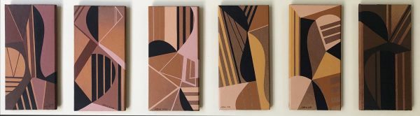 1985 : Sans titre   (6 tuiles céramique de 25,3 x 12,4 cm : Acrylique sur tuiles céramiques)