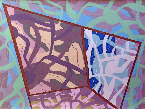 1973 : Série Jardin d'eau : A l'aube de l'aubier, 3 de 10  (127,6 x 95,2 cm / 60 Figure : Acrylique sur toile de lin)