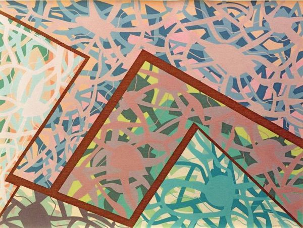 1973 : Série Jardin d'eau : D'un jardin de verre, 6 de 10  (127,6 x 95,2 cm / 60 Figure : Acrylique sur toile de lin)