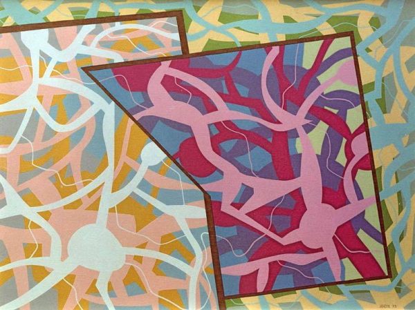 1973 : Série Jardin d'eau : La joie de l'alouette, 4 de 10  (127,6 x 95,2 cm / 60 Figure : Acrylique sur toile de lin)