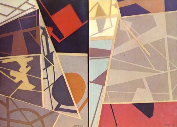 1973 : Titre inconnu, dyptique : Acrylique sur toile de lin