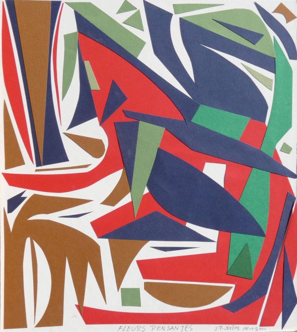 2001: Fleurs pensantes (26,7 x 24,3 cm : Découpage collage sur carton)