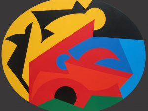 1995 :  Filament-fleuve (Ovale 64,1 x 78,7 cm : Acrylique sur toile de coton)