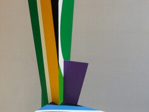 1993 : Les tourennes des vents (104,1x 45 x 40 cm) :  Sculpture de fibre de pin peinte)