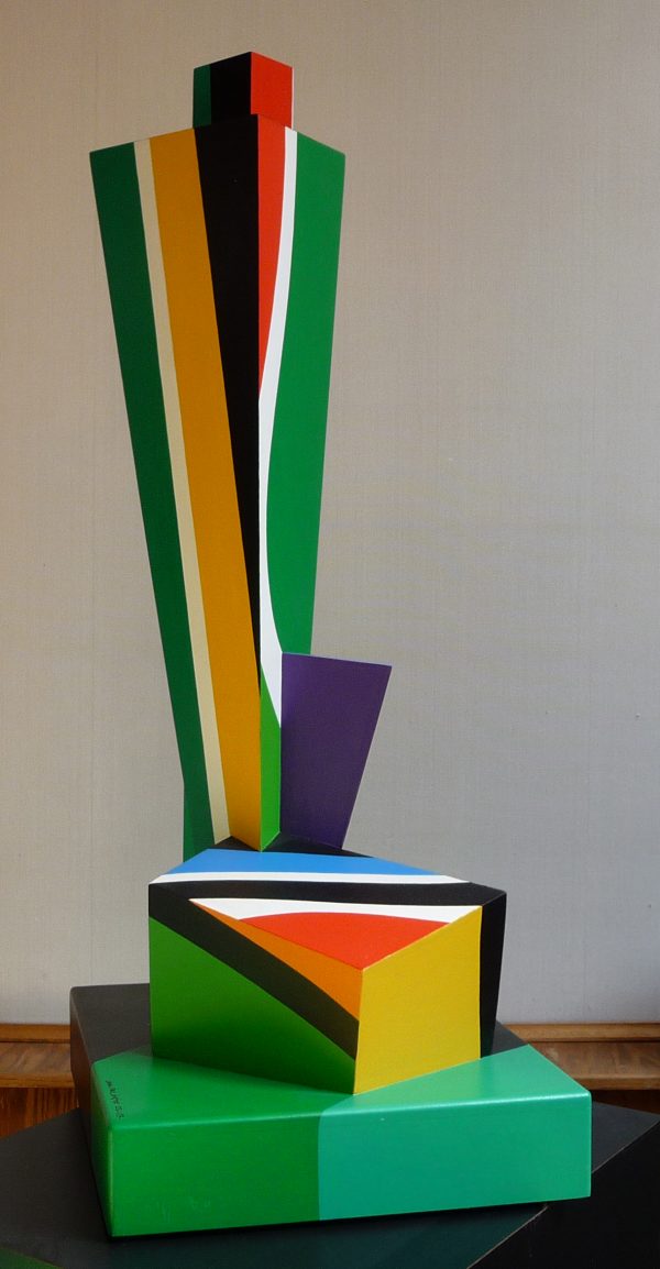 1993 : Les tourennes des vents (104,1x 45 x 40 cm) :  Sculpture de fibre de pin peinte)
