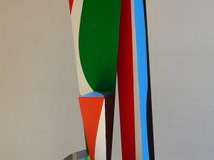 1993 : Les tourennes des vents (104,1x 45 x 40 cm) :  Sculpture de fibre de pin peinte)