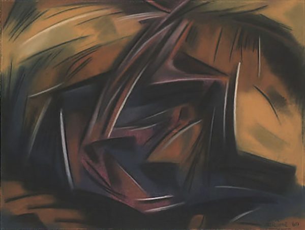 1960 : Enroulement (Collection Musée national des beaux-arts du Québec, No d'accession 1960.715, © Succession Jean-Paul Jérôme, Photographe: MNBAQ, Louis Audet) (48,5 x 63,8 cm : Pastel sur papier)