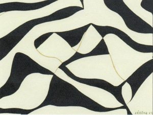1962 : Sans titre (Noir et blanc) (14,4 x 21,9 cm : Gouache)
