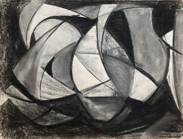 1953 : Sans titre, 48 x 58 cm, Dessin au fusain
